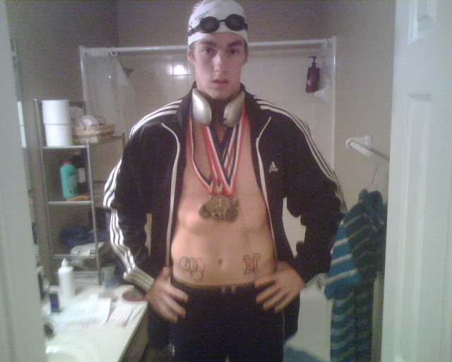 Michael Phelps @ his high school dance last year~  oh,, wait,, it is my son Brock.