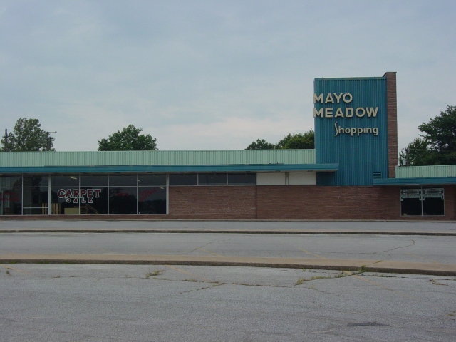 Mayo Meadow Shopping Center.  Across the street from the fairgrounds.  It was torn down and replaced with a Wal*Mart Neighborhood Market.