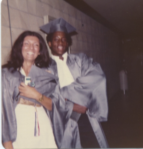 Leigh Ann Buckner & Alexis Crenshaw--graduation night 1974