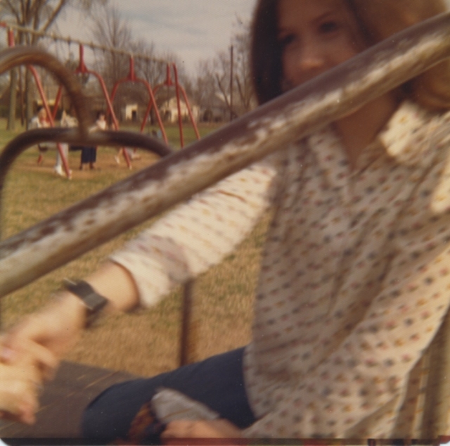 A very blurry Sheri OHara in the park in 1973